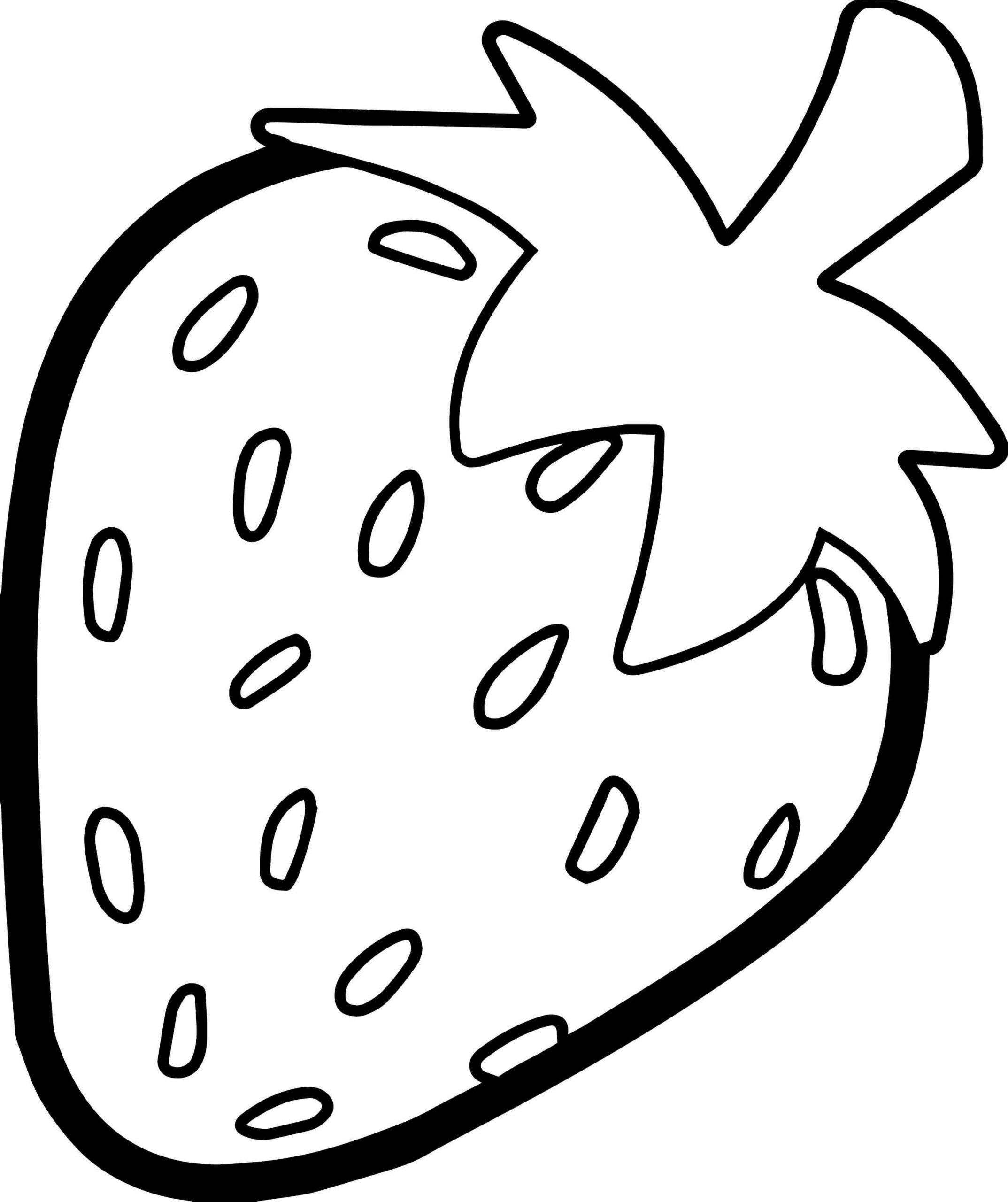 Dibujo de Fresa Sencilla Scaled para Colorear