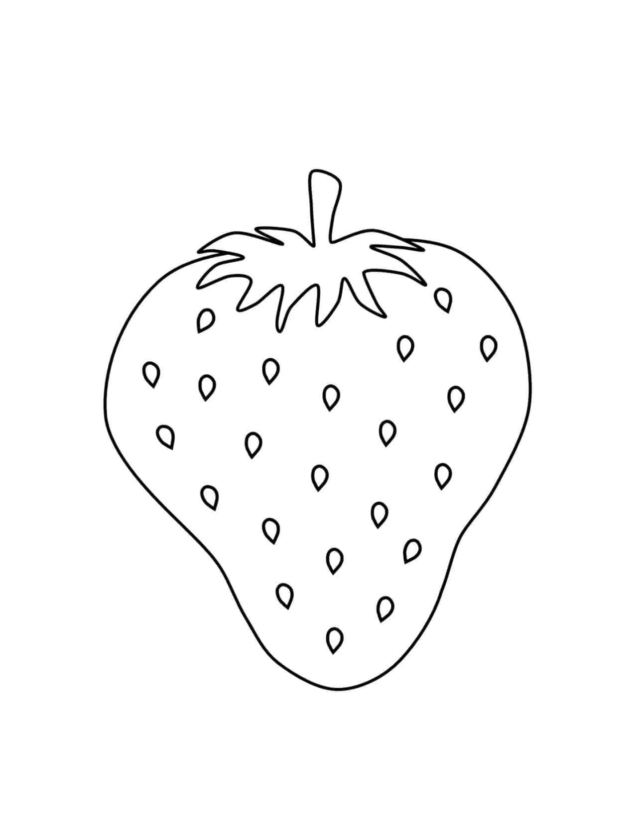 Dibujo de Gran Fresa para Colorear