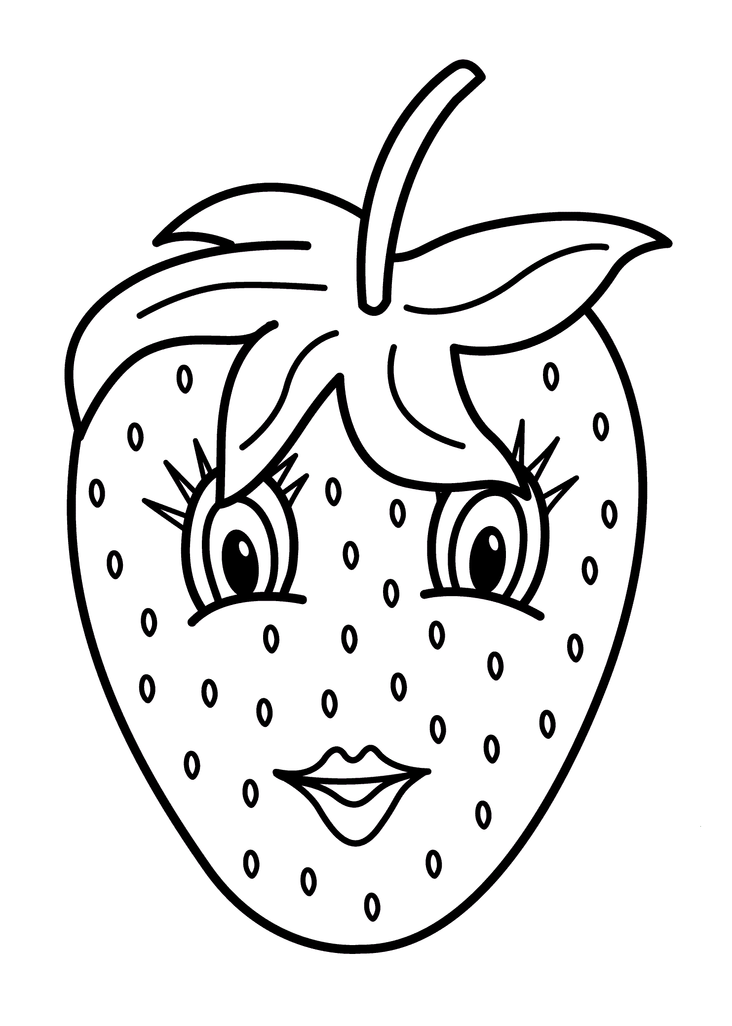 Dibujo de Fresa Preciosa para Colorear
