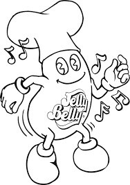 Dibujo de Baile de Frijoles de Jalea para Colorear