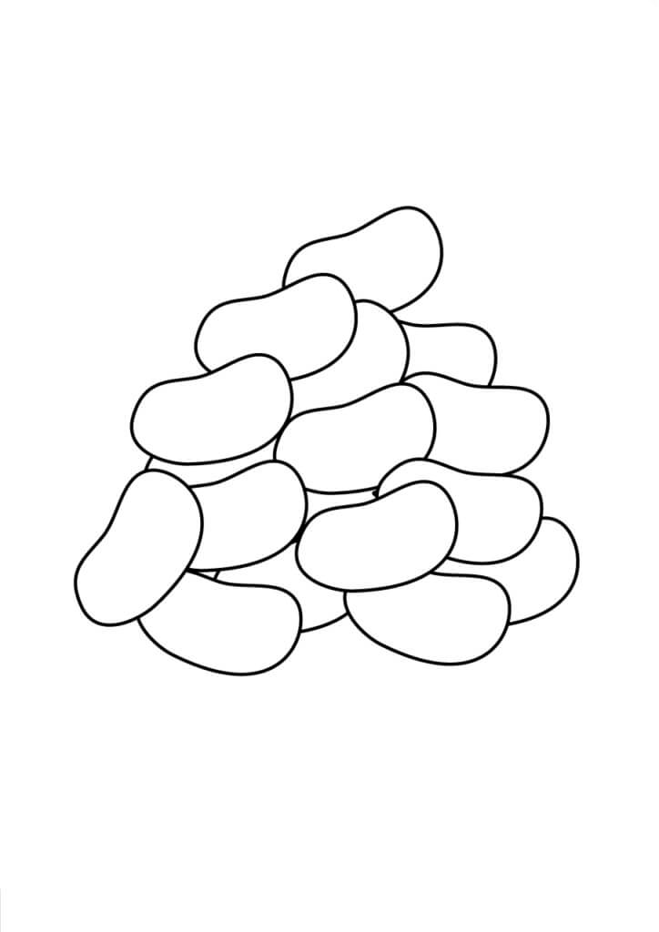 Dibujo de Frijolitos Confitados para Colorear