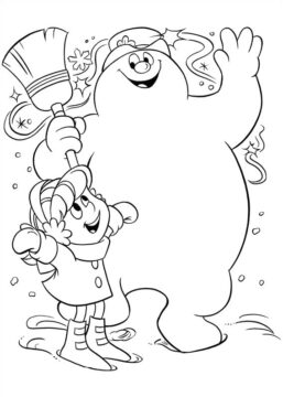 Dibujo de Karen y Frosty para Colorear