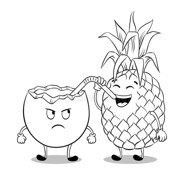 Dibujo de Bebida de Pia Coco para Colorear