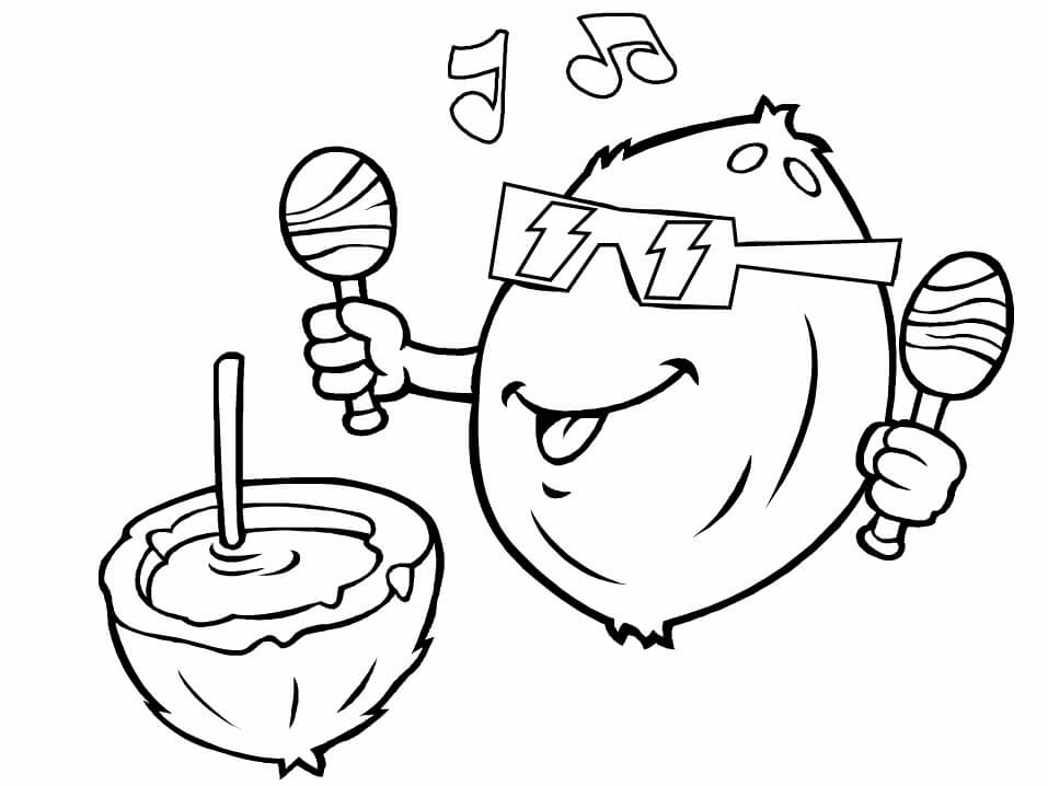 Dibujo de Coco de Dibujos Animados para Colorear