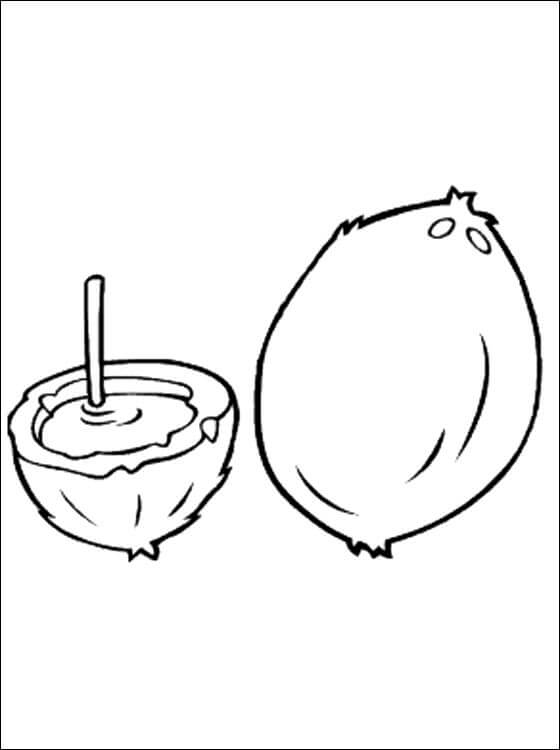 Dibujo de Coco y Beber Coco para Colorear