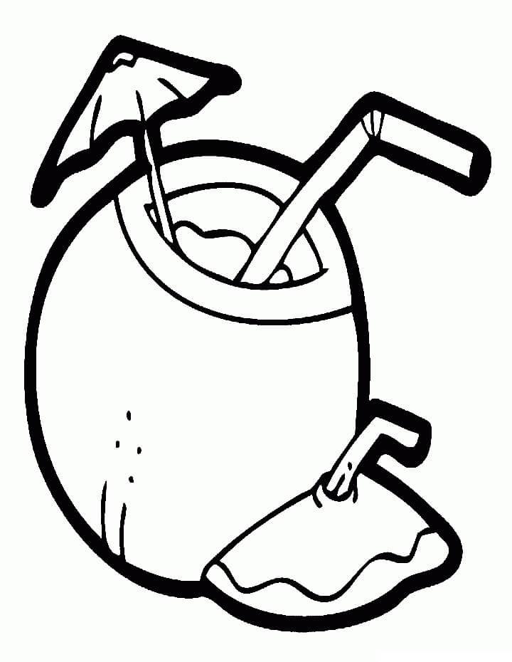 Dibujo de Bebida de Coco para Colorear