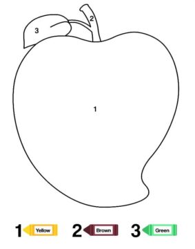 Dibujo de Colorear por números Fruta de Mango para Colorear