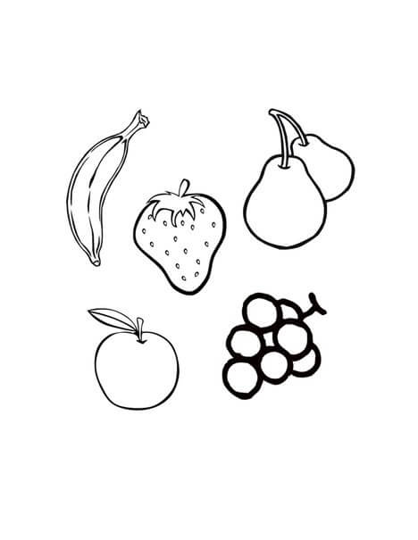 Dibujo de Cinco Frutas para Colorear