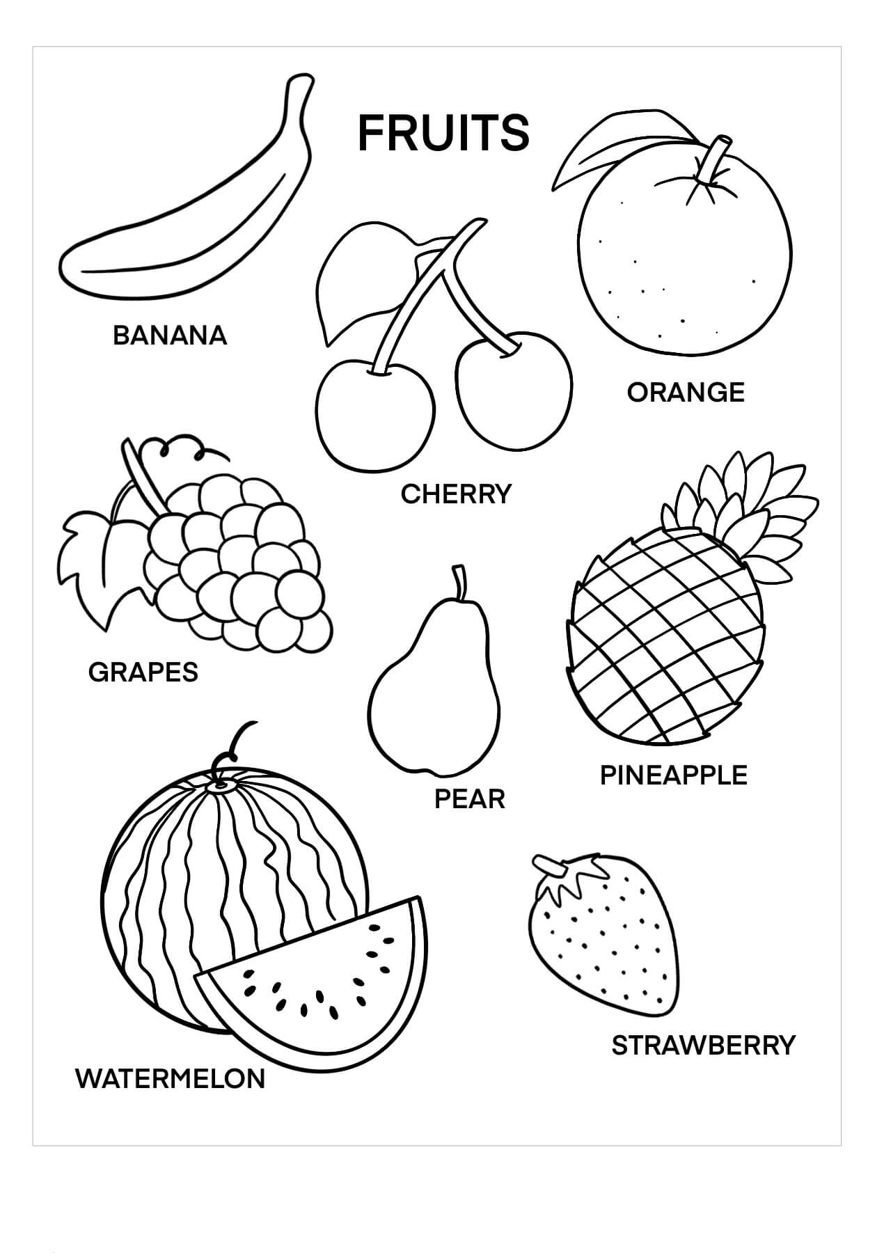 Dibujo de Frutas Bsicas para Colorear