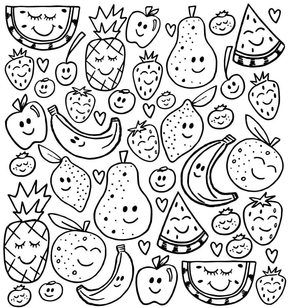 Dibujo de Frutas Imprimibles para Colorear