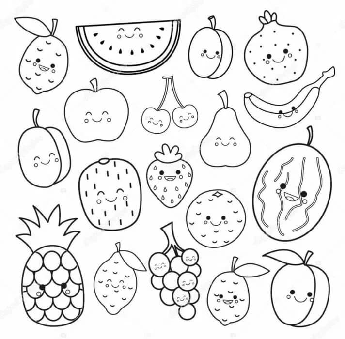 Dibujo de Frutas Lindas para Colorear