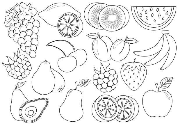 Dibujo de Frutas Normales para Colorear