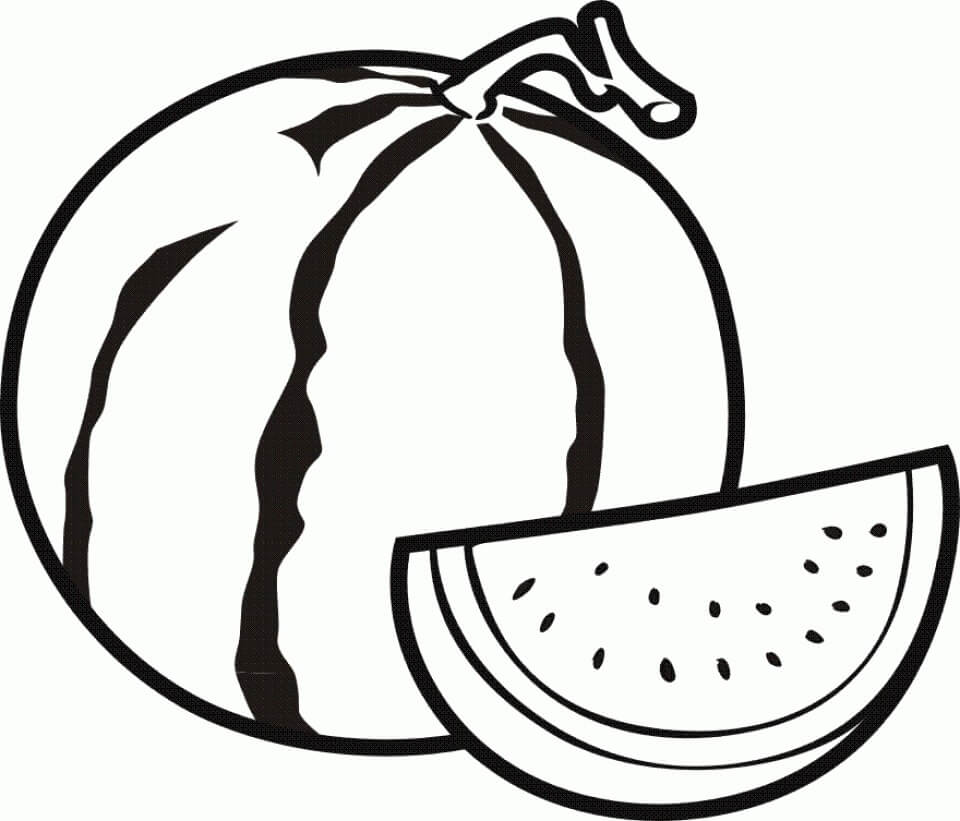Dibujo de Frutas sandía para Colorear