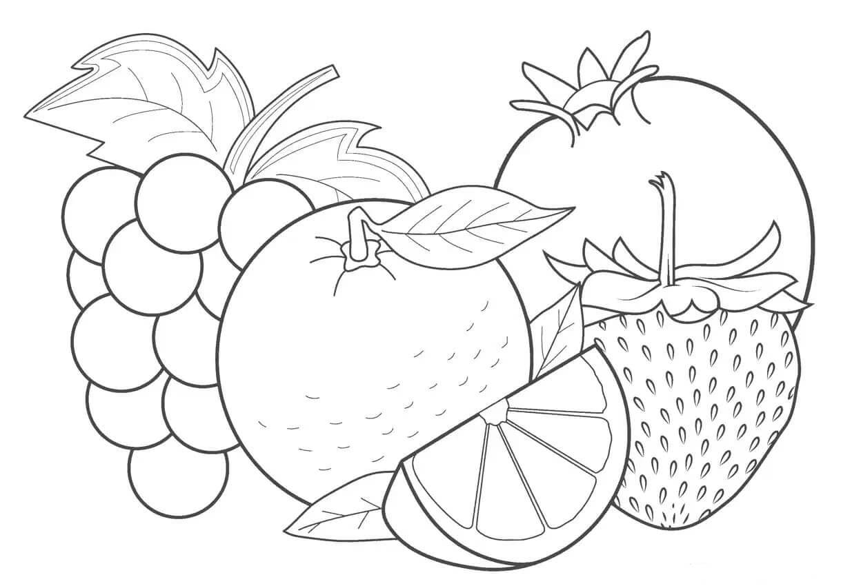 Dibujo de Frutas Tropicales para Colorear