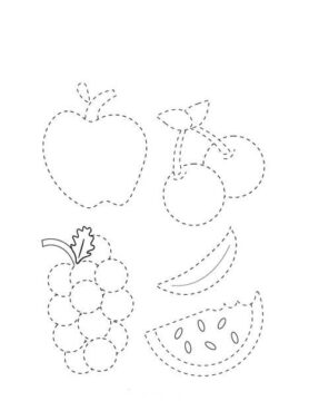 Dibujo de Rastrear la Fruta para Colorear