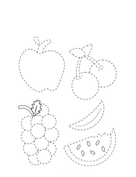 Dibujo de Rastrear la Fruta para Colorear