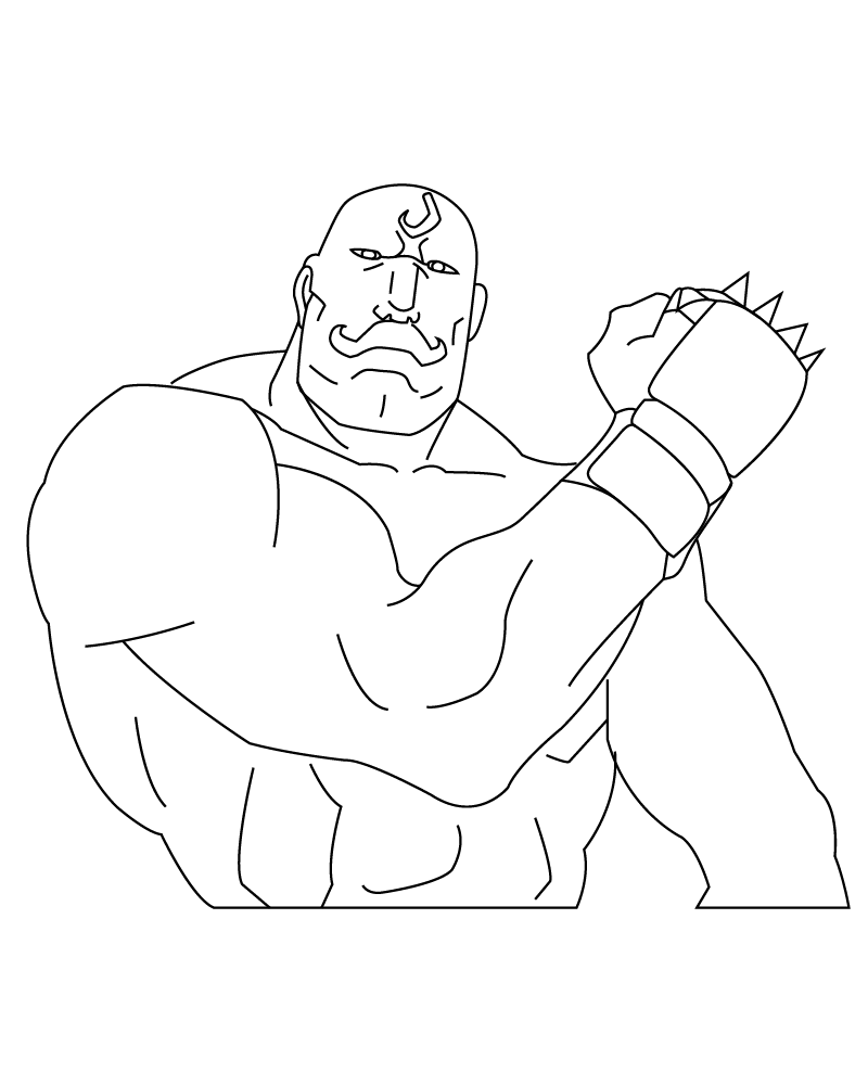 Dibujo de Alex Louis Armstrong Strong Body Coloring Page para Colorear