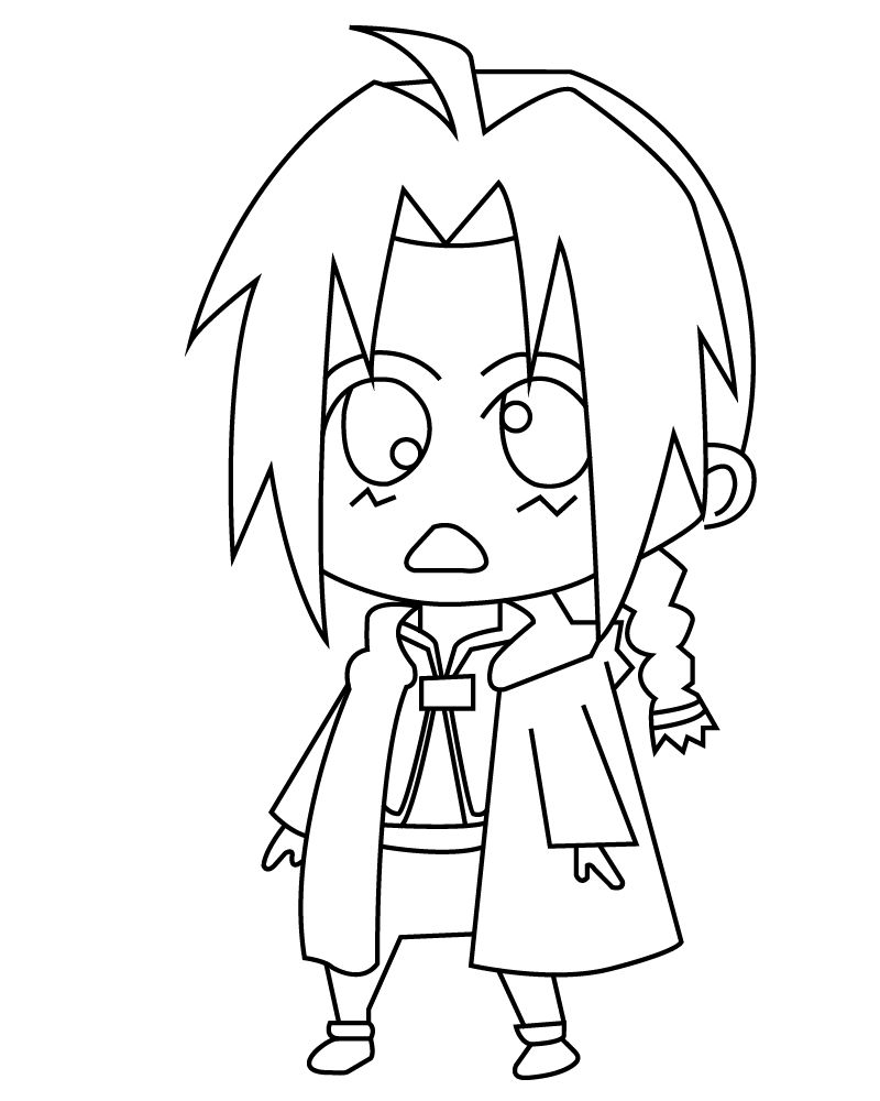 Dibujo de Chibi Edward Elric Coloring Page para Colorear