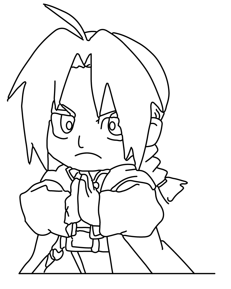 Dibujo de Cute Chibi Of Edward Elric Coloring Page para Colorear