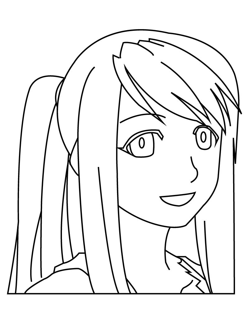 Dibujo de Cute Winry From Fullmetal Alchemist Coloring Page para Colorear