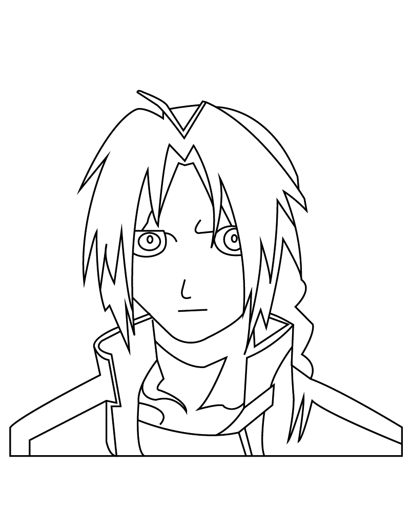 Dibujo de Edward Elric From Full Metal Alchemist Coloring Page para Colorear