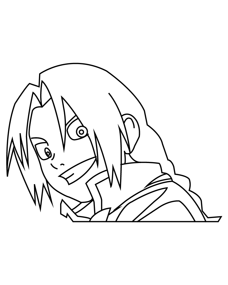 Dibujo de Edward Elric Laughing Coloring Page para Colorear