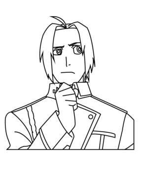 Dibujo de Edward Thinking Coloring Page para Colorear