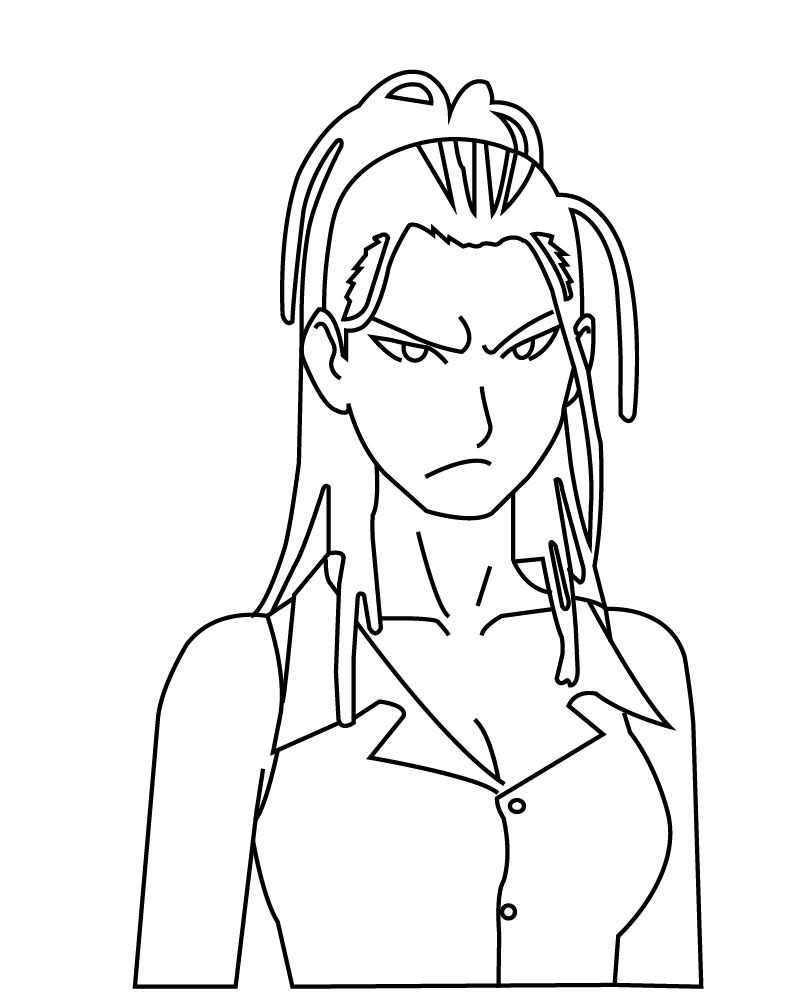 Dibujo de Izumi Curtis From Fullmetal Alchemist Coloring Page para Colorear