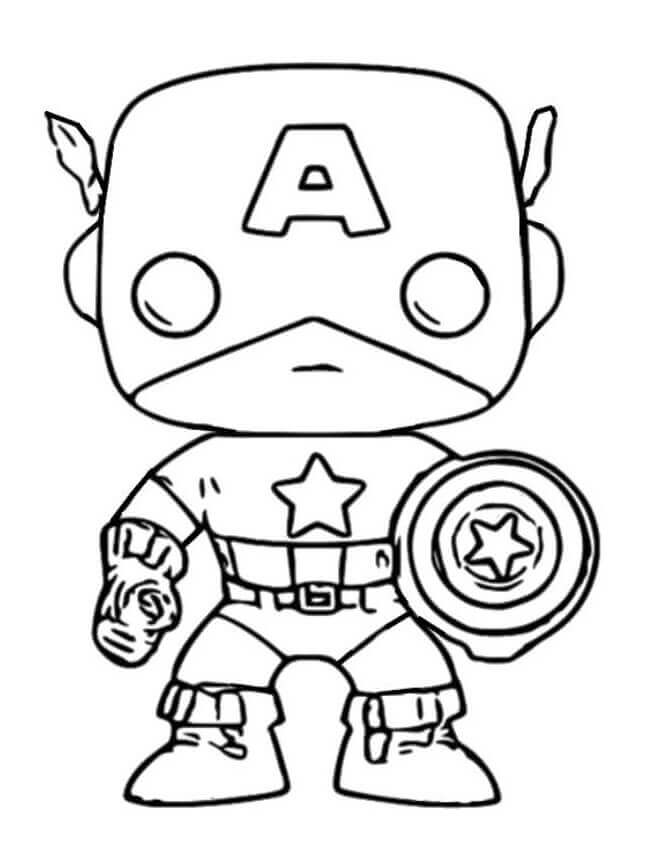 Dibujo de Capitán América Funko para Colorear