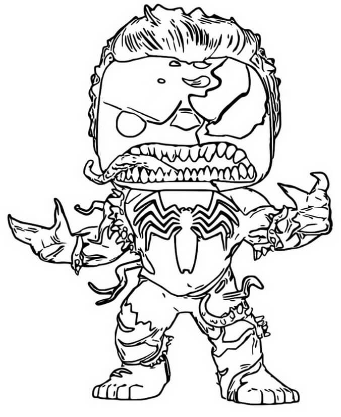 Dibujo de Hombre araña Venom Funko para Colorear