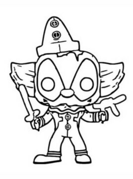 Dibujo de Payaso Deadpool Funko para Colorear