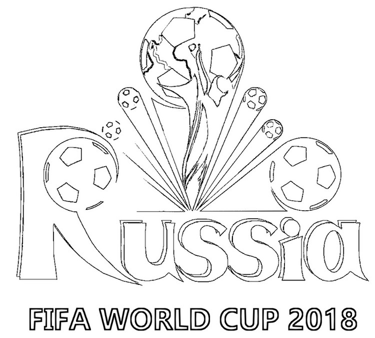 Dibujo de Copa Mundial de la Fifa Rusia 2018 para Colorear