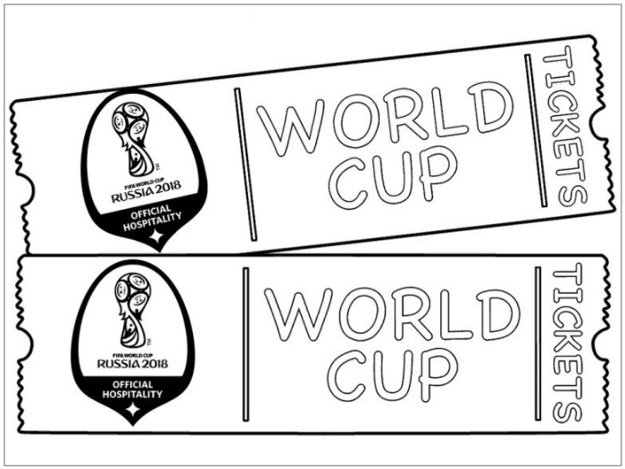 Dibujo de Entradas de la Copa del Mundo 2018 para Colorear