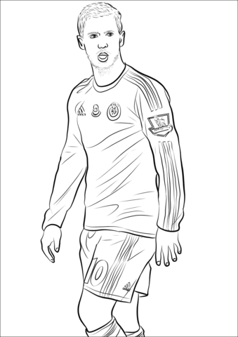 Dibujo de Jugador de Futbol Eden Hazard para Colorear