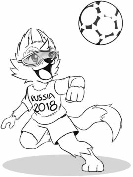 Dibujo de Mascota Oficial Zabivaka para Colorear