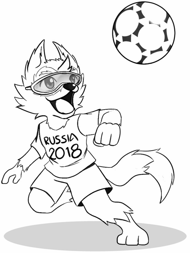Dibujo de Mascota Oficial Zabivaka para Colorear
