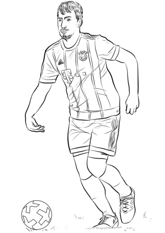 Dibujo de Mats Hummels Jugando al Futbol para Colorear