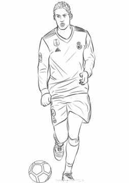 Dibujo de Raphael Varane Jugando al Futbol para Colorear
