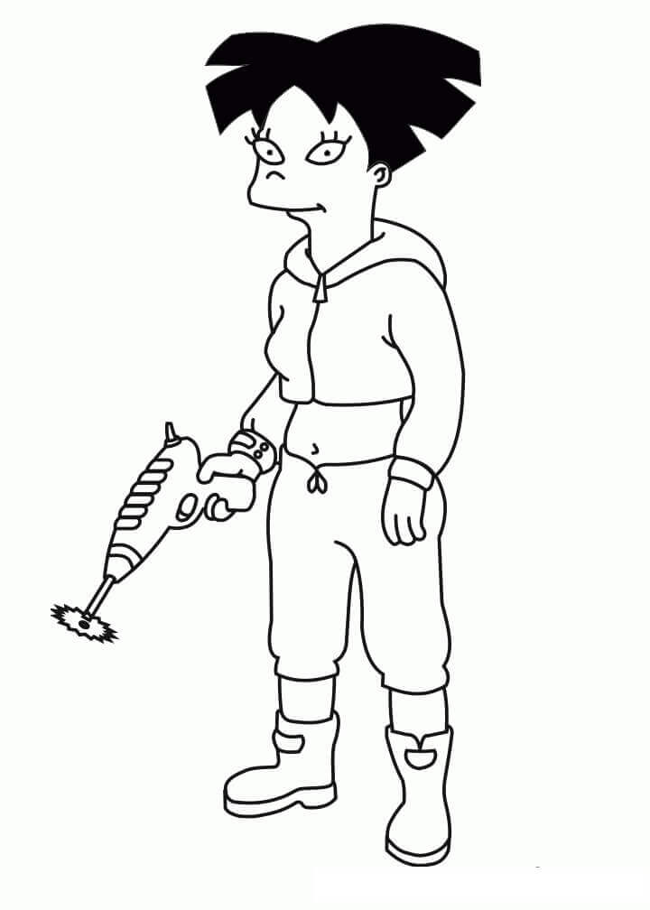 Dibujo de Amy Wong Futurama para Colorear
