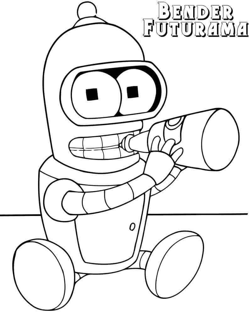 Dibujo de Beb Bender de Futurama para Colorear