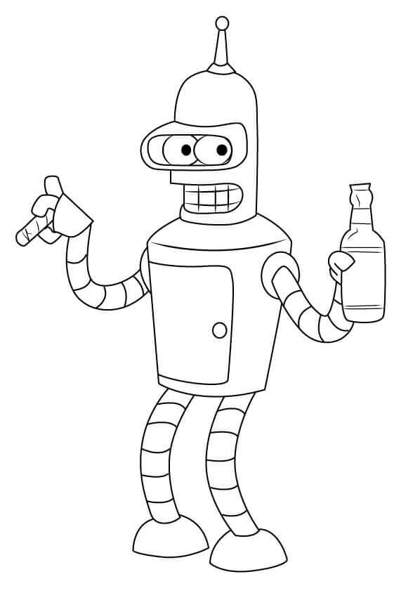Dibujo de Bender de Futurama para Colorear