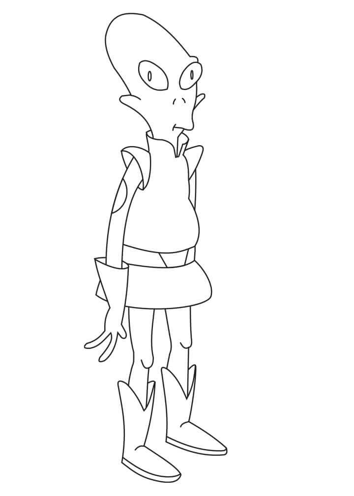 Dibujo de Kif Kroker Futurama para Colorear