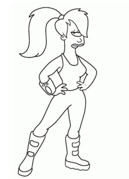 Dibujo de Leela de Futurama para Colorear