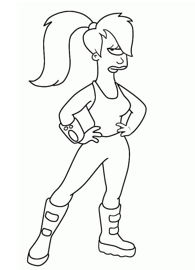 Dibujo de Leela de Futurama para Colorear