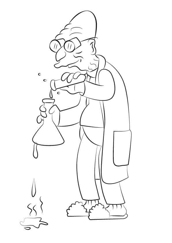 Dibujo de Profesor Farnsworth de Futurama para Colorear