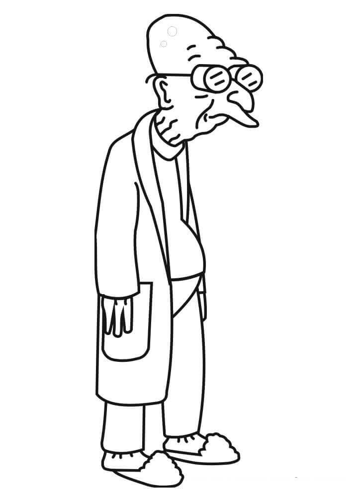 Dibujo de Profesor Farnsworth Futurama para Colorear