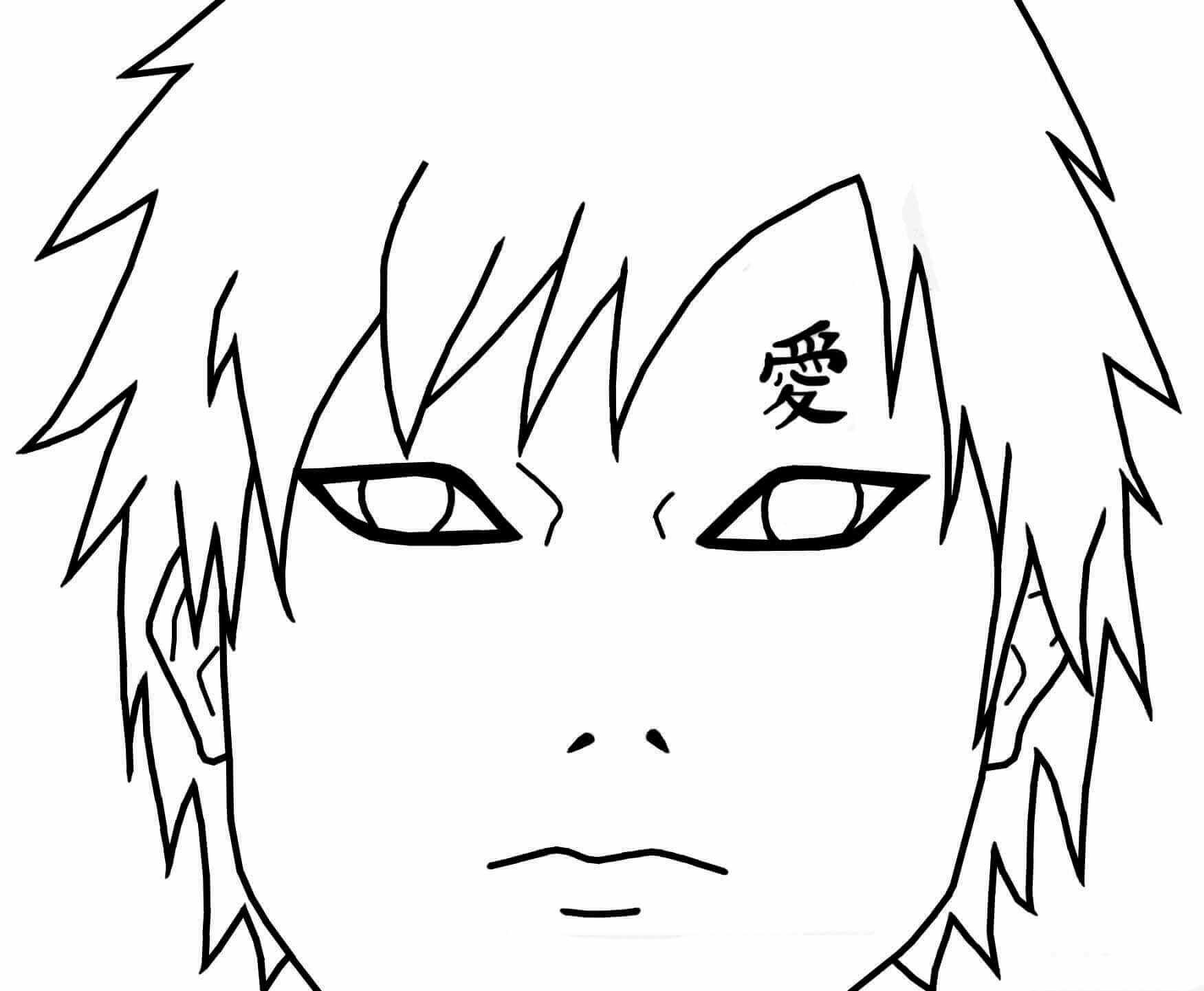 Dibujo de Cabeza Gaara para Colorear