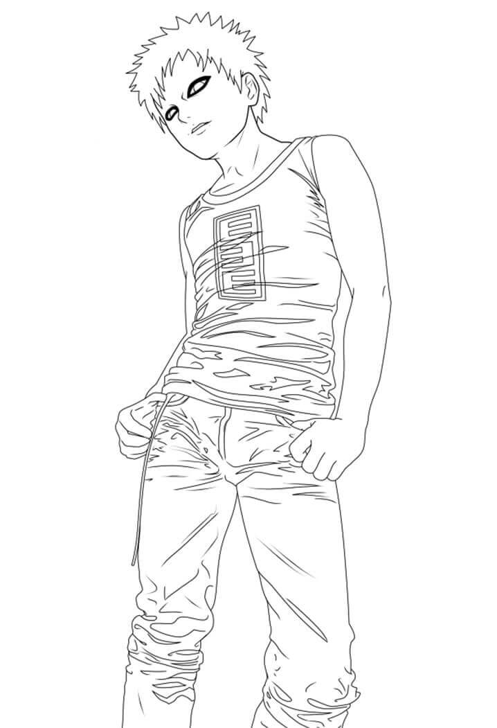 Dibujo de Desenhos de Gaara para Colorear