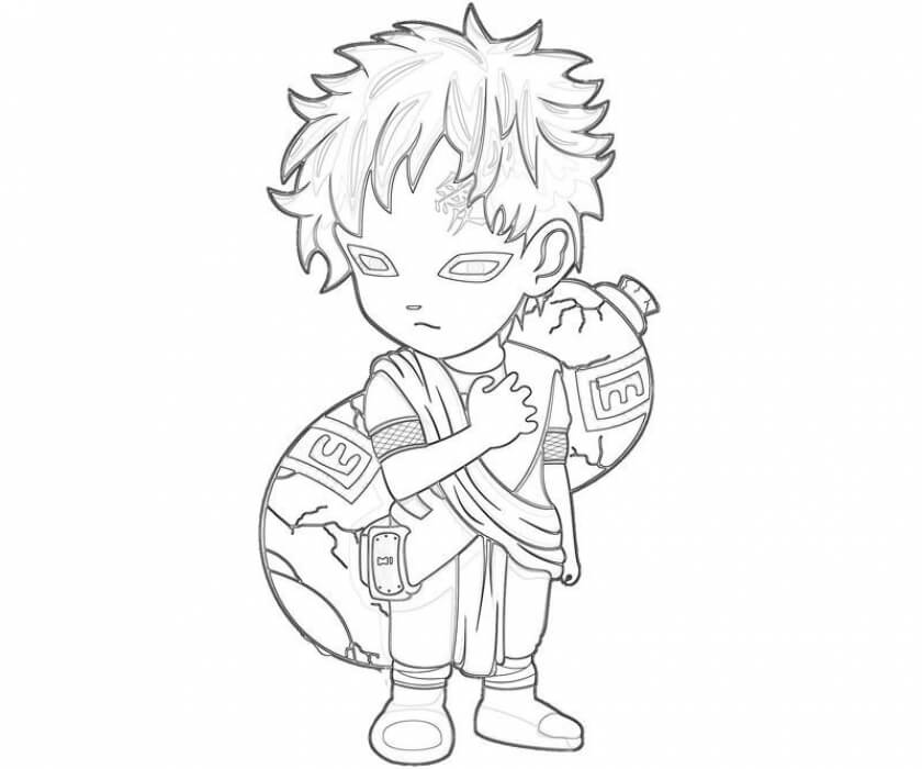 Dibujo de Chibi Gaara para Colorear