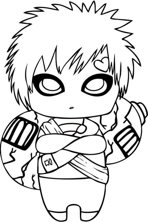 Dibujo de Gaara Chibi 1 para Colorear